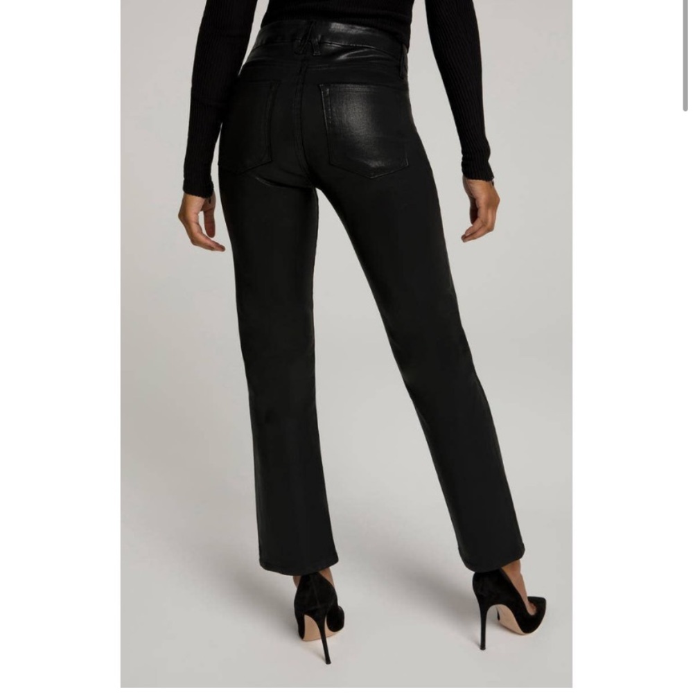 Good American Good Straight Straight Coated Jeans Black Size 0 NWT